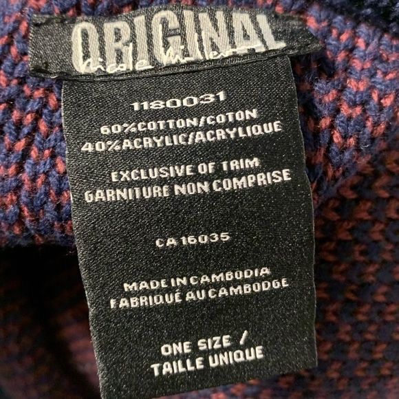 Original Nicole Miller | Red & Blue Striped Poncho - Picture 5 of 5